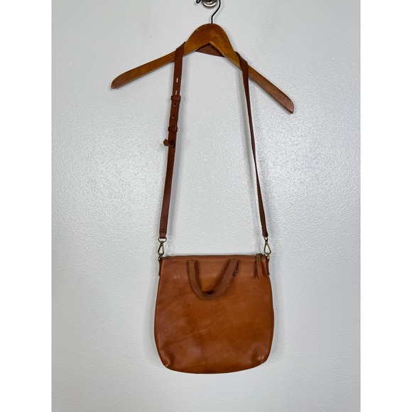 Madewell Handbags - Madewell Transport Crossbody Bag English Saddle Brown Leather Monogram SEB